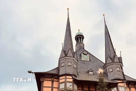 Chợ Giáng sinh ở thành phố Wernigerode, vùng Harz, bang Saxony-Anhalt. (Ảnh: Thu Hằng/TTXVN)
