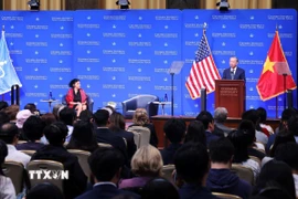 Tổng Bí thư, Chủ tịch nước Tô Lâm phát biểu chính sách tại Đại học Columbia, New York, Hoa Kỳ ngày 23/9/2024. (Ảnh: Lâm Khánh/TTXVN)