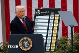 Tổng thống Donald Trump ký sắc lệnh áp thuế đối ứng. (Nguồn: TTXVN)