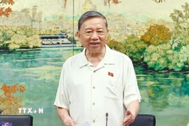 Tổng Bí thư Tô Lâm, Đại biểu Quốc hội thành phố Hà Nội phát biểu. (Ảnh: Doãn Tấn/TTXVN)