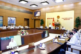 Chủ tịch Quốc hội Trần Thanh Mẫn phát biểu bế mạc Phiên họp. (Ảnh: Doãn Tấn/TTXVN)