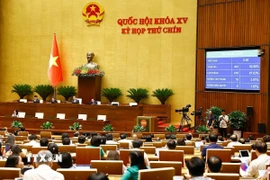 Quốc hội biểu quyết thông qua Nghị quyết của Quốc hội về cơ chế, chính sách phát triển kinh tế tư nhân. (Ảnh: Doãn Tấn/TTXVN)