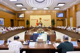 Chủ tịch Quốc hội Trần Thanh Mẫn phát biểu khai mạc phiên họp. (Ảnh: Doãn Tấn/TTXVN)