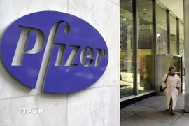 Trụ sở hãng dược Pfizer ở New York, Mỹ. (Ảnh: AFP/TTXVN)