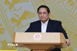 Thủ tướng Phạm Minh Chính kết luận Phiên họp lần thứ nhất của Ban Chỉ đạo Phòng thủ dân sự quốc gia. (Ảnh: Dương Giang/TTXVN)