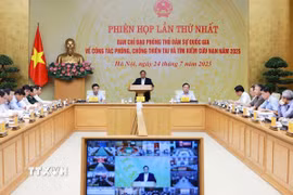 Thủ tướng Phạm Minh Chính kết luận Phiên họp lần thứ nhất của Ban Chỉ đạo Phòng thủ dân sự quốc gia. (Ảnh: Dương Giang/TTXVN)