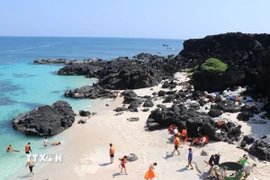 Bãi biển đảo bé Lý Sơn. (Ảnh: Phạm Cường/TTXVN)