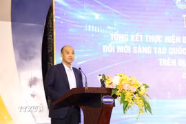 Phó Chủ tịch UBND thành phố Đà Nẵng Lê Quang Nam phát biểu tại Hội nghị. (Ảnh: Khoa Chương/TTXVN)