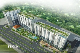 Phối cảnh dự án Chung cư cho người thu nhập thấp tại khu dân cư An Trung 2 (quận Sơn Trà, thành phố Đà Nẵng). (Ảnh: TTXVN phát)