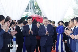 Tổng Bí thư Tô Lâm đến dự Lễ khởi công. (Ảnh: Thống Nhất/TTXVN)