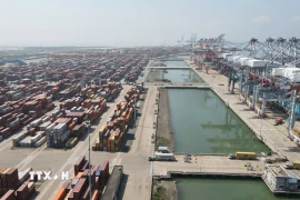 Cảng biển trong hệ thống cảng Cái Mép-Thị Vài, thị xã Phú Mỹ, tỉnh Bà Rịa-Vũng Tàu. (Ảnh: Huỳnh Sơn/TTXVN)