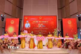 Một tiết mục văn nghệ của kiều bào mừng Xuân Quê hương 2026 tại Thái Lan. (Ảnh: Đỗ Sinh/TTXVN)