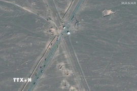 Hình ảnh do vệ tinh Maxar cung cấp về cơ sở hạt nhân Fordow ở Iran, ngày 20/6/2025. (Ảnh: Peninsula/TTXVN)