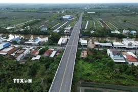 Dự án đường tỉnh 878 hiện hữu. (Ảnh: Công Trí/TTXVN)