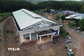 Chợ Đồng Tâm được đầu tư khang trang nhưng bỏ hoang, gây lãng phí. (Ảnh: Đậu Tất Thành/TTXVN)