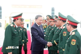 Tổng Bí thư Tô Lâm và các đại biểu. (Ảnh: Thống Nhất/TTXVN)