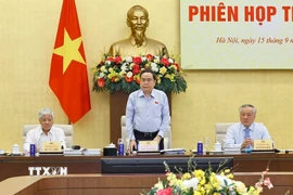Chủ tịch Quốc hội Trần Thanh Mẫn, Chủ tịch Hội đồng Bầu cử quốc gia phát biểu. (Ảnh: Doãn Tấn/TTXVN)