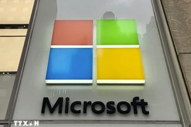 Biểu tượng Microsoft tại một cửa hàng ở New York, Mỹ. (Ảnh: Kyodo/TTXVN)