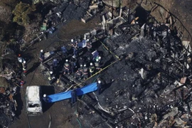 Hiện trường một vụ cháy ở Mutsuzawa, tỉnh Chiba. (Nguồn: Kyodo)