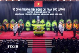 Lễ truy điệu nguyên Chủ tịch nước Trần Đức Lương. (Ảnh: TTXVN)