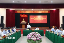 Tổng Bí Thư Tô Lâm phát biểu tại buổi làm việc với Ban Tổ chức Trung ương. (Ảnh: Thống Nhất/TTXVN)