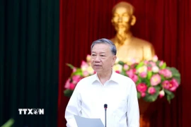 Tổng Bí thư Tô Lâm phát biểu chỉ đạo buổi làm việc. (Ảnh: Phương Hoa/TTXVN)