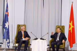 Tổng Bí thư, Chủ tịch nước Tô Lâm tiếp ông Nicolas Moore, Đặc phái viên của Chính phủ Australia về Đông Nam Á. (Ảnh: Thống Nhất/TTXVN)