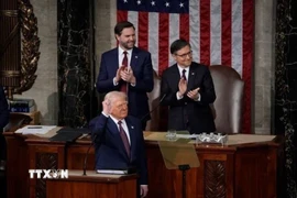 Tổng thống Mỹ Donald Trump phát biểu trước Quốc hội tại Washington, DC, ngày 4/3/2025. (Ảnh: USA Today/TTXVN)