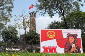 Những ngày đầu tháng 3 tại các tuyến đường, phố, trên địa bàn Hà Nội, không khí chuẩn bị cho cuộc bầu cử đại biểu Quốc hội khóa XVI và đại biểu Hội đồng nhân dân các cấp nhiệm kỳ 2026-2031 đang diễn ra khẩn trương. (Ảnh: Huy Khánh/Vietnam+)