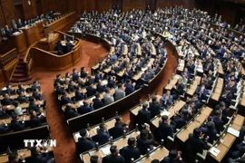 Toàn cảnh một phiên họp Quốc hội Nhật Bản tại thủ đô Tokyo. (Ảnh: Kyodo/TTXVN)
