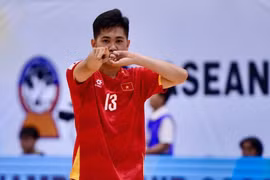 Tuyển Futsal Việt Nam khởi đầu thuận lợi ngày ra quân. (Nguồn: VFF)