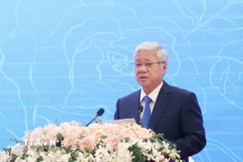 Chủ tịch Ủy ban Trung ương Mặt trận Tổ quốc Việt Nam Đỗ Văn Chiến đã có thư chúc mừng đồng chí Sinlavong Khoutphaythoune. (Ảnh: Phương Hoa/TTXVN)