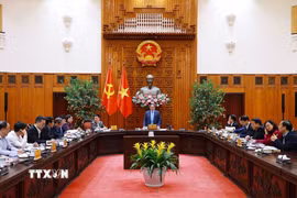 Thủ tướng Phạm Minh Chính chủ trì cuộc họp. (Ảnh: Dương Giang/TTXVN)