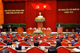 Tổng Bí thư Tô Lâm phát biểu bế mạc Hội nghị lần thứ 13 Ban Chấp hành Trung ương Đảng khóa XIII. (Ảnh: Doãn Tấn/TTXVN)