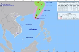 Hướng di chuyển của bão số 2. (Ảnh: TTXVN phát)