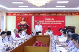 Tổng Bí thư Tô Lâm làm việc với Ban Chính sách, chiến lược Trung ương về cơ chế, chính sách quản lý hiệu quả thị trường vàng trong thời gian tới. (Ảnh: Phương Hoa/TTXVN)