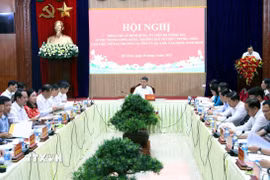 Toàn cảnh hội nghị buổi làm việc. (Ảnh: Đại Nghĩa/TTXVN)