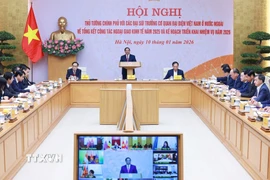 Thủ tướng Phạm Minh Chính chủ trì Hội nghị tổng kết công tác ngoại giao kinh tế năm 2025 và kế hoạch triển khai nhiệm vụ 2026. (Ảnh: Dương Giang/TTXVN)