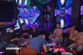 Nhóm đối tượng tổ chức, sử dụng ma túy tại karaoke Victory khu Đảo xanh, phường Hòa Cường, thành phố Đà Nẵng. (Nguồn: Công an Đà Nẵng)