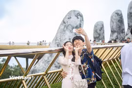 Ngành du lịch thành phố Đà Nẵng tổ chức chương trình "Tri ân du khách Hàn Quốc" với nhiều hoạt động hấp dẫn. (Ảnh: PV/Vietnam+)