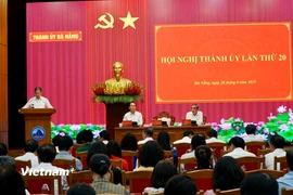 Hội nghị Ban Chấp hành Đảng bộ thành phố Đà Nẵng lần thứ 20. (Ảnh: Thanh Phong/Vietnam+)