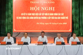 Thành uỷ Đà Nẵng tổ chức sơ kết 1 năm thực hiện sắp xếp đơn vị hành chính các cấp và hoạt động của chính quyền địa phương 2 cấp. (Ảnh: Thanh Phong/Vietnam+)