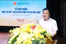Nhà báo Triệu Ngọc Lâm – Tổng Biên tập Báo Giáo dục và Thời đại phát biểu tại lễ phát động cuộc thi. (Ảnh: BTC)