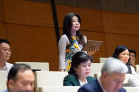 Đại biểu Lê Thu Hà (đoàn Lào Cai) phát biểu. (Ảnh: quochoi.vn)