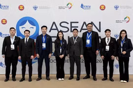 Đoàn đại biểu Việt Nam tham dự hội nghị. (Ảnh: Vietnam+)