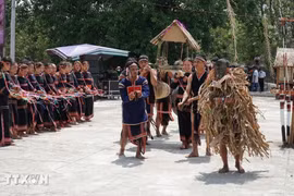 Không gian văn hóa cồng chiêng Tây Nguyên được UNESCO công nhận là Kiệt tác truyền khẩu và Di sản văn hóa phi vật thể của nhân loại năm 2005, là niềm tự hào của vùng đất Gia Lai. (Ảnh: Hoài Nam/TTXVN)