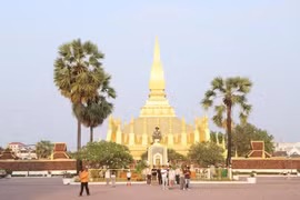 Pha Thatluang, công trình Phật giáo mang tính biểu tượng quốc gia của Lào. (Ảnh: Xuân Tú/TTXVN)