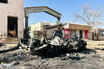 Hiện trường một vụ tấn công bằng máy bay không người lái nhằm vào các khu chợ đông đúc ở Abu Zabad và Wad Banda thuộc vùng Kordofan của Sudan. (Nguồn: Anadolu]