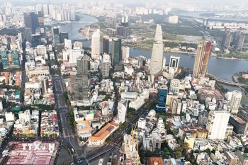 Thành phố Hồ Chí Minh được ghi nhận nằm trong nhóm 15 trung tâm tài chính có triển vọng phát triển mạnh trong 2-3 năm tới. (Ảnh: Hồng Đạt/TTXVN)