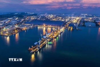 Cảng tổng hợp Công ty cổ phần Hòa Phát Dung Quất nằm trong khu kinh tế Dung Quất. (Ảnh: TTXVN phát)